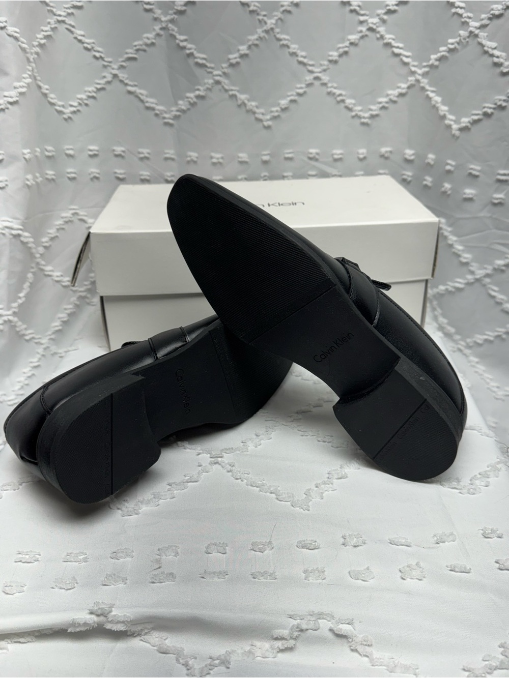 Calvin Klein Men's Jameson Slip-on Dress Shoes - Black Leather Loafers - Picture 5 of 5